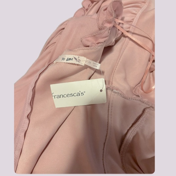 Mi Ami Rose Pink Ruffle Flare Mini Dress Long Sleeve Women’s Size Small Sexy - Picture 5 of 6